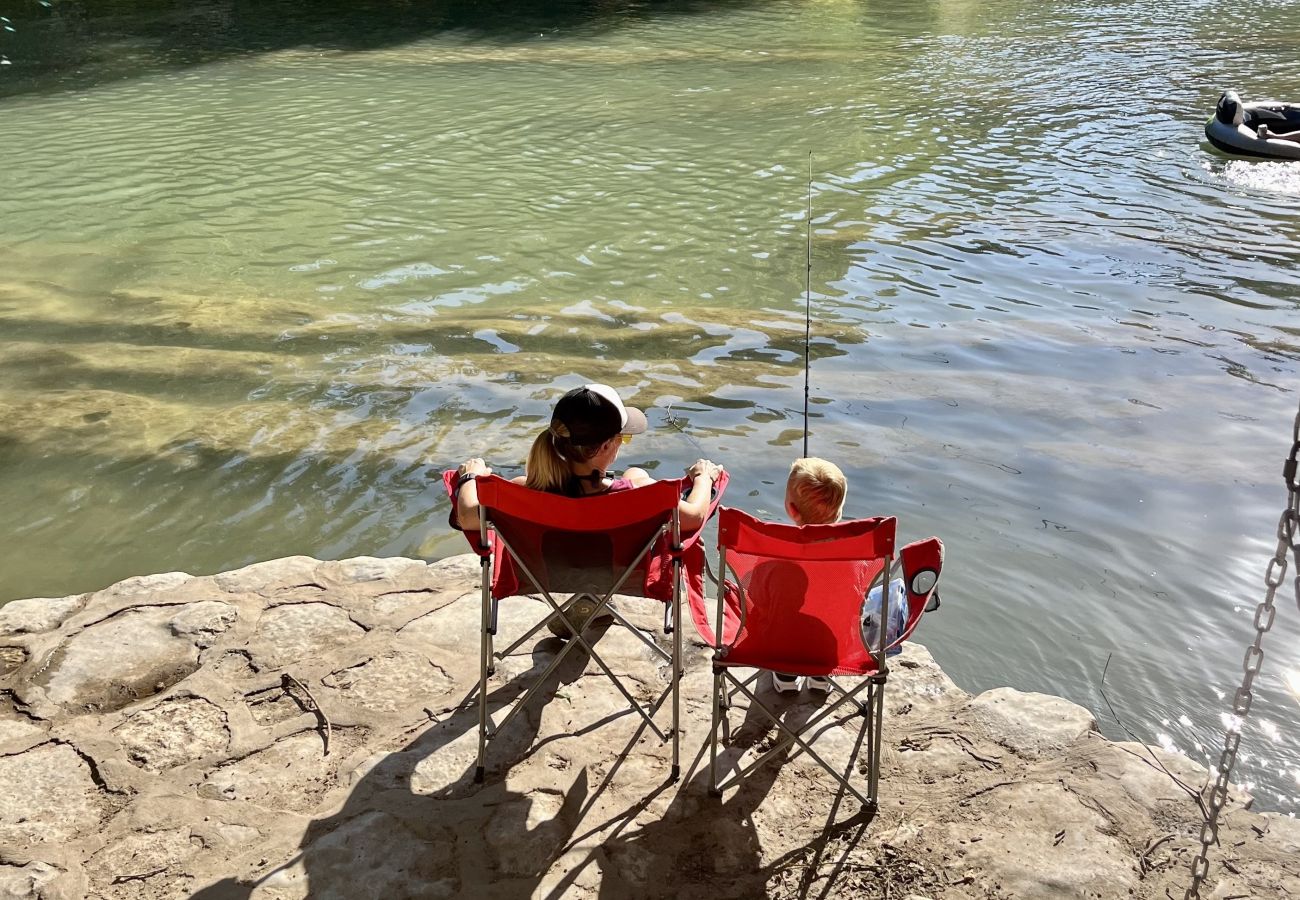 glamping river access cabins Hill Country vacations