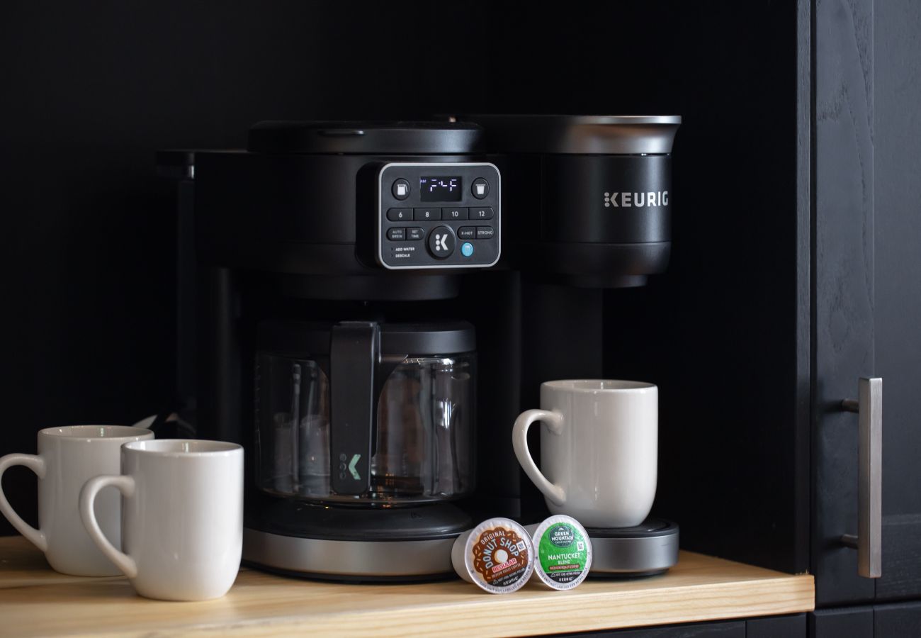 Coffee station dual-brew K-Cup & drip in Seguin vacation rental Coffee Station: Keurig + Drip | Ellie Marie House LITE