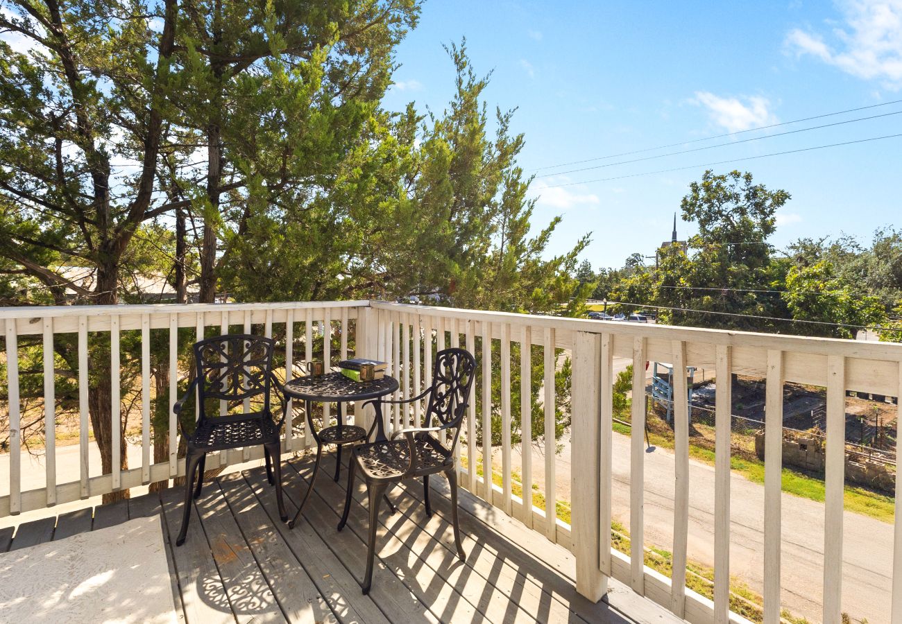a balcony view over downtown Seguin